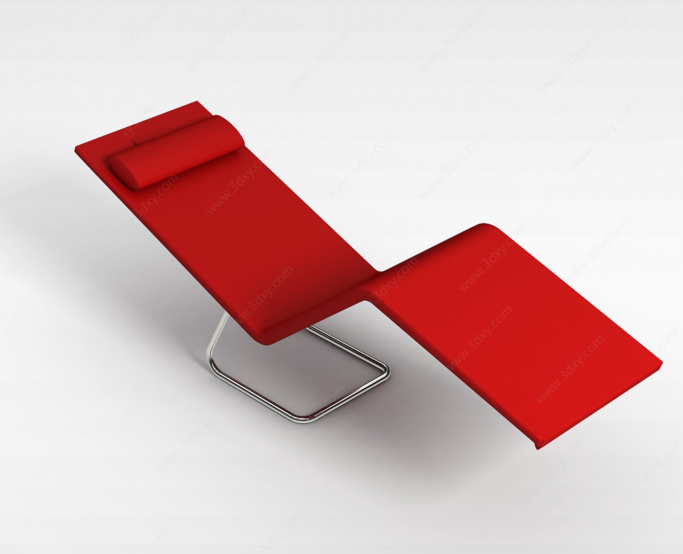 红色躺椅3D模型