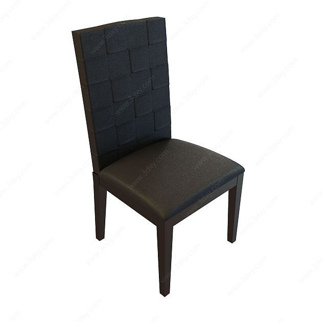 黑色高背椅3D模型