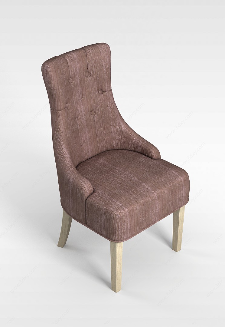 咖啡色休闲椅3D模型