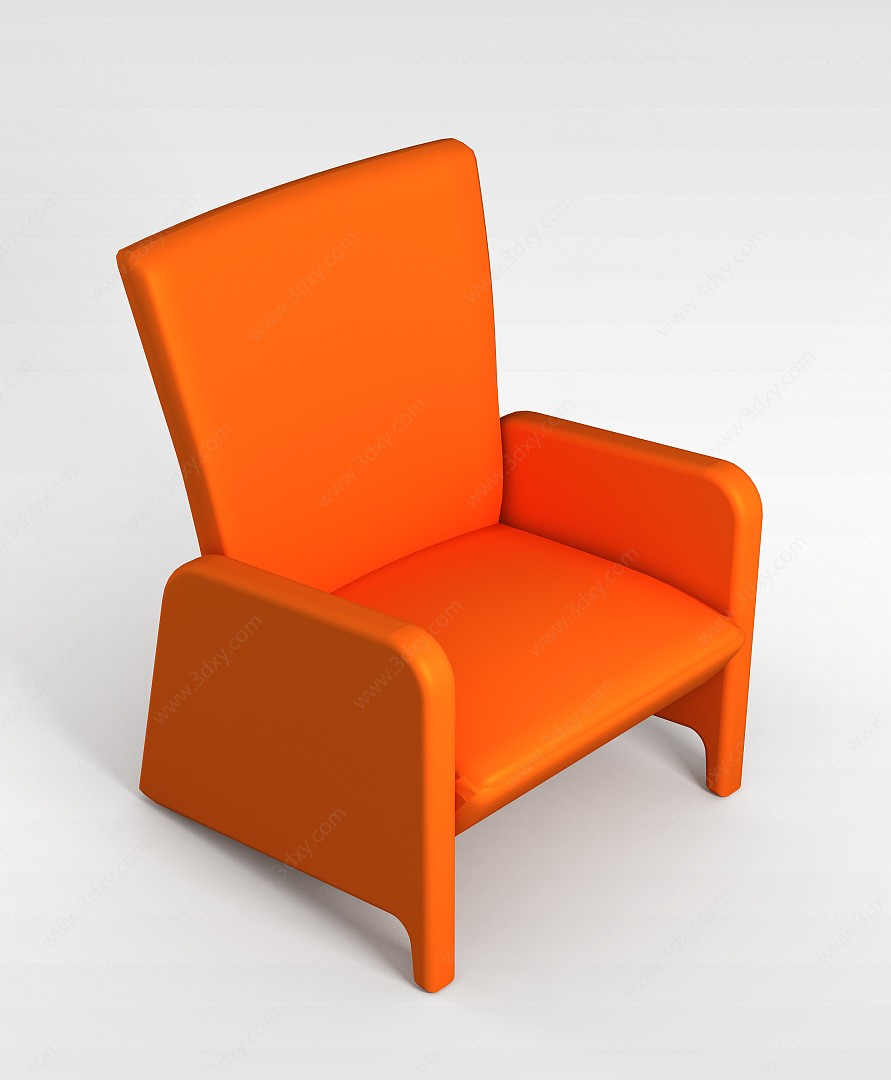橘黄色椅子3D模型
