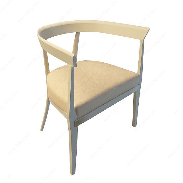 米白色椅子3D模型