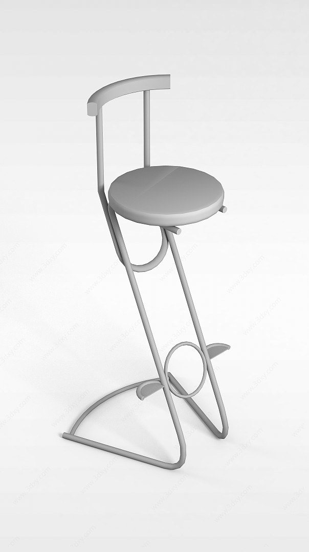 铁艺吧椅3D模型