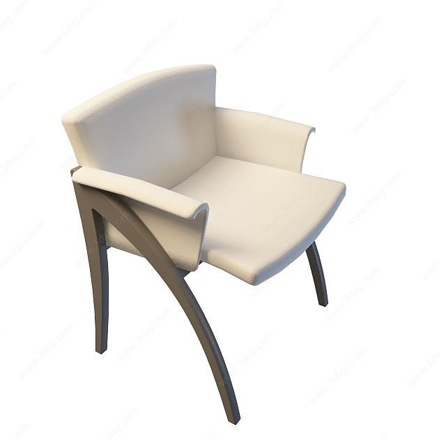 白色休闲椅子3D模型