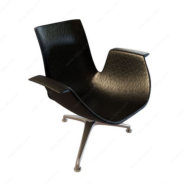 黑色办公椅3D模型