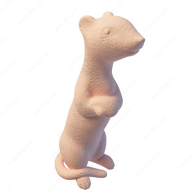 老鼠雕塑3D模型