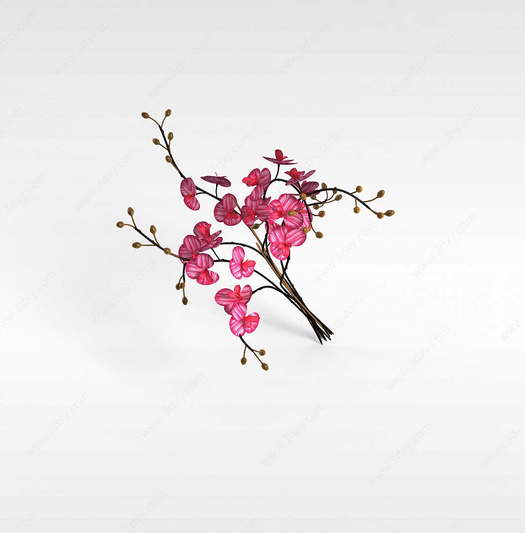 桃花枝3D模型