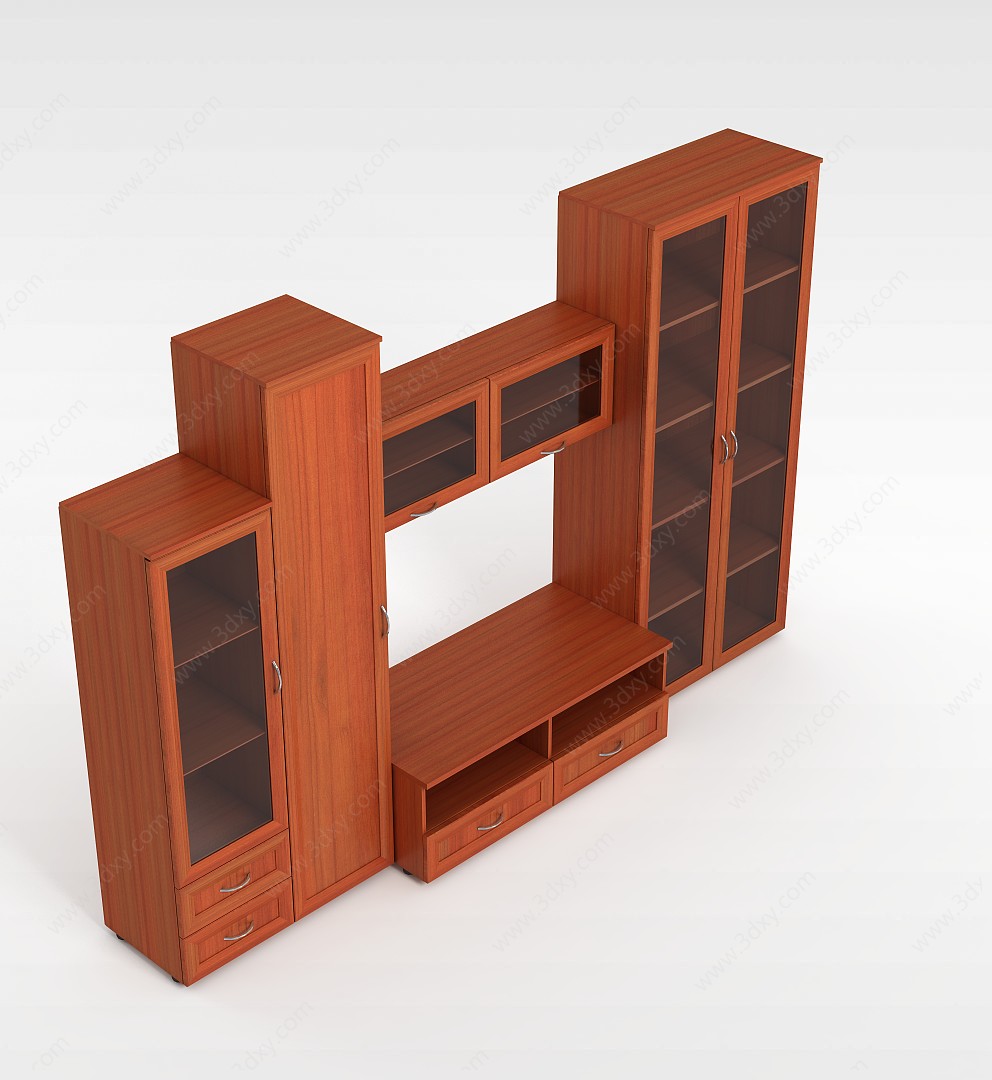 中式电视柜3D模型