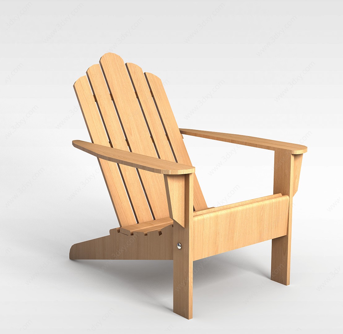 木质躺椅3D模型
