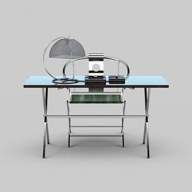 简约台灯桌椅3D模型