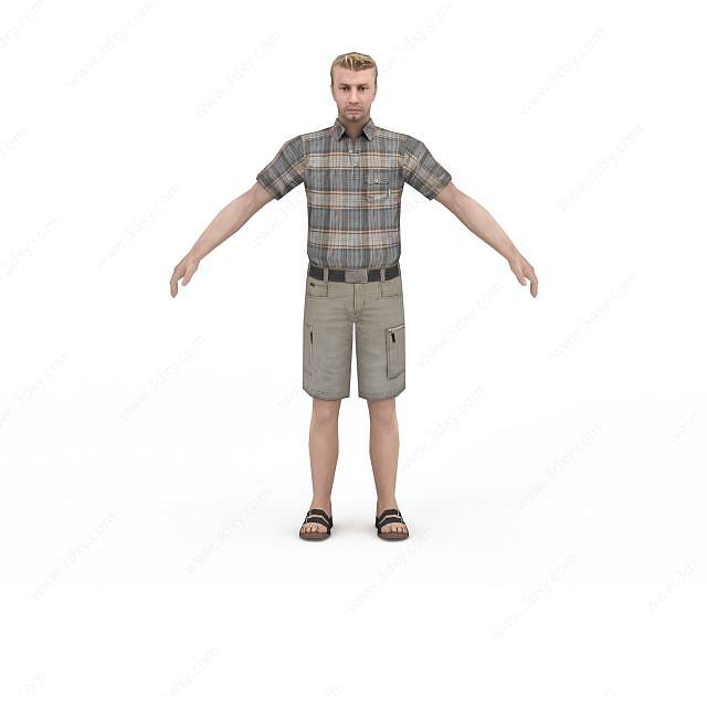 短裤男人3D模型