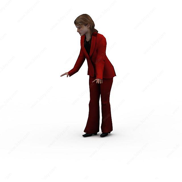 红衣女人3D模型