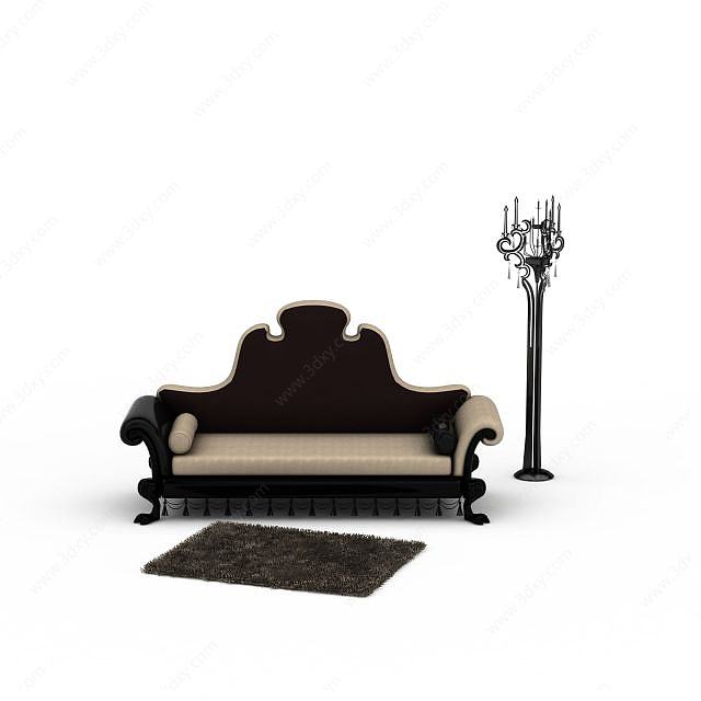 现代贵妃沙发3D模型