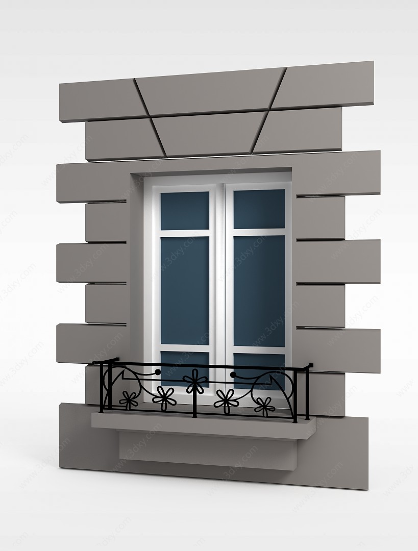 现代窗户3D模型