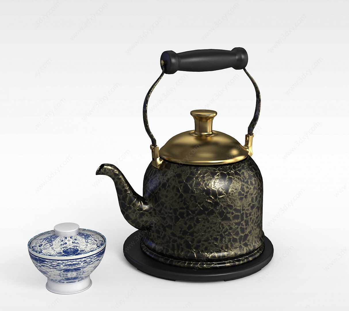 复古茶具3D模型