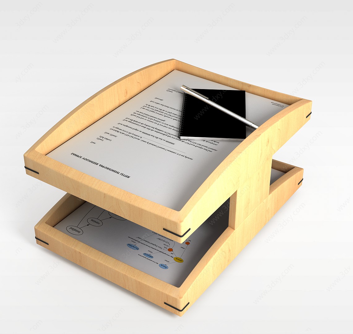 木质文件盒3D模型