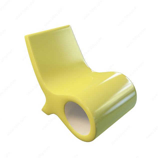 黄色躺椅3D模型