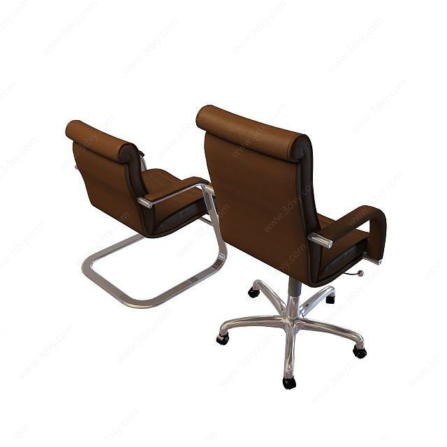 卡其色办公椅3D模型