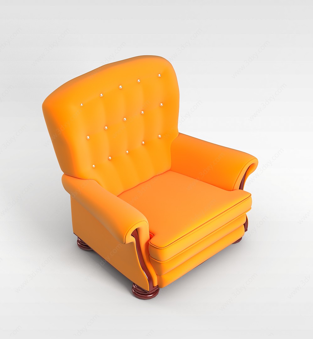黄色沙发椅3D模型