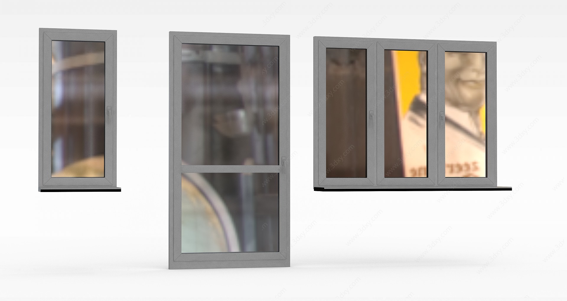 简约门窗组合3D模型