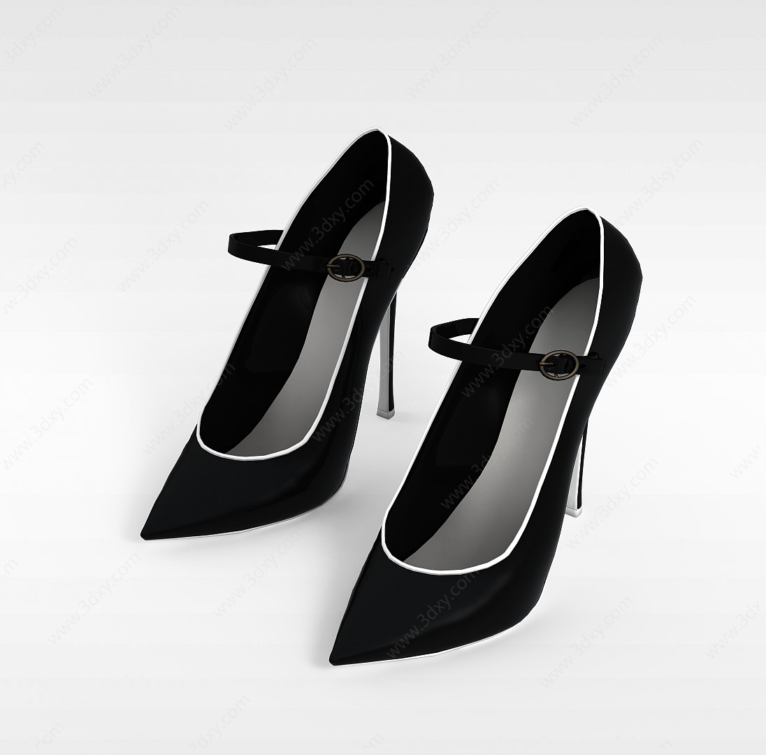 黑色高跟鞋3D模型