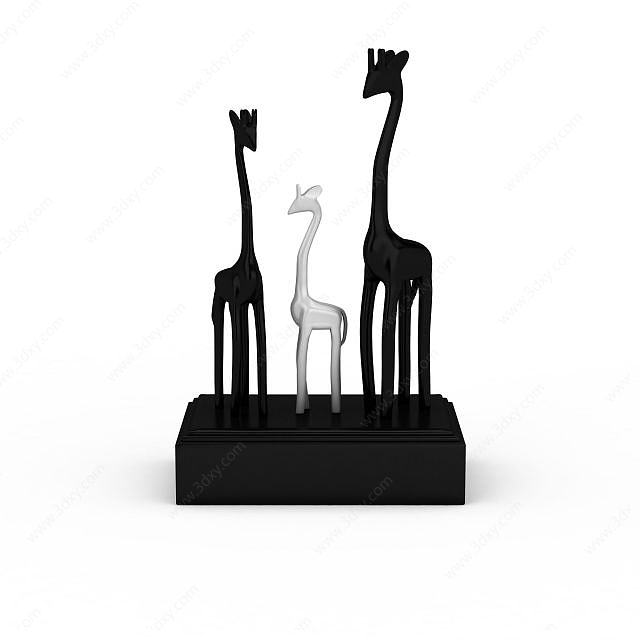 长颈鹿摆件3D模型