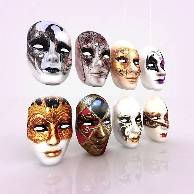 节日美女面具3D模型