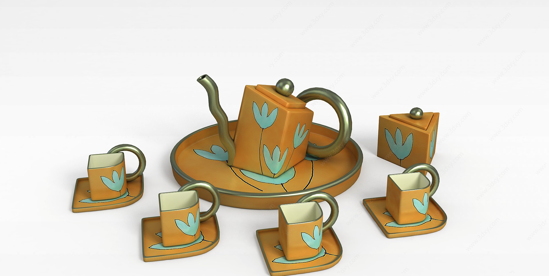 精美茶具3D模型