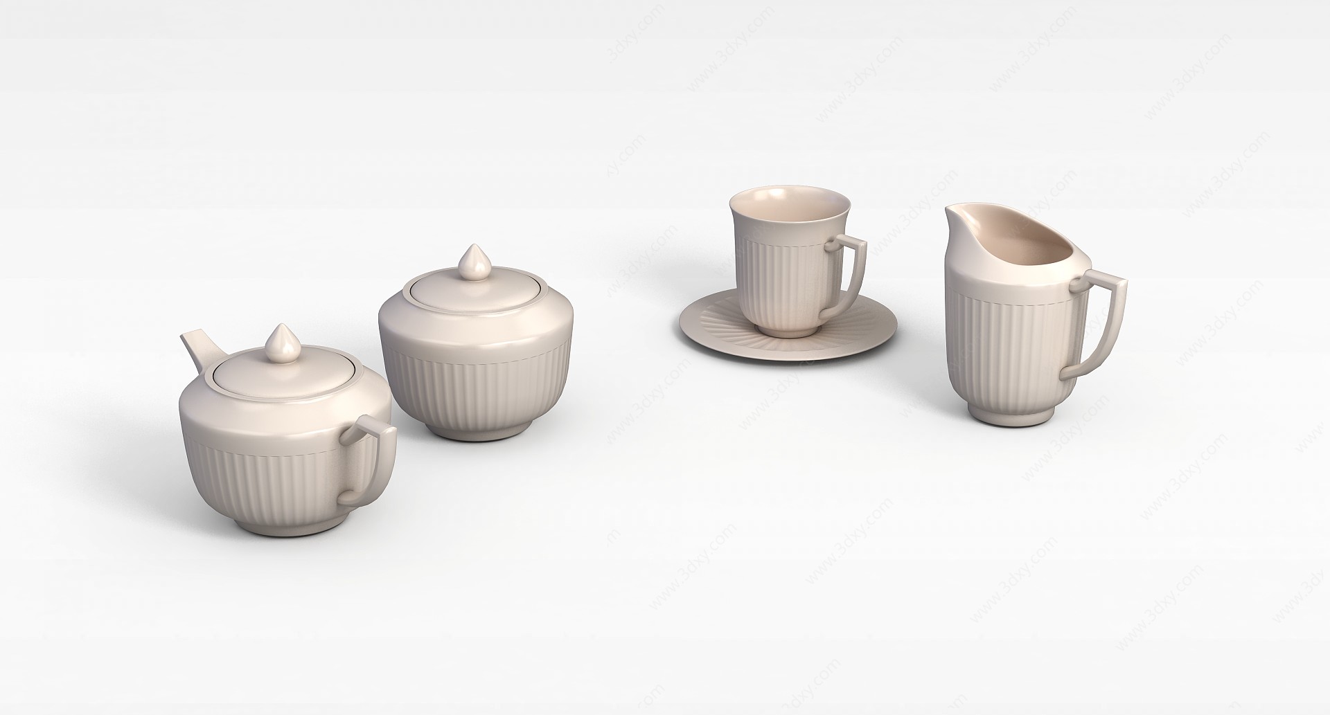 简约茶具3D模型