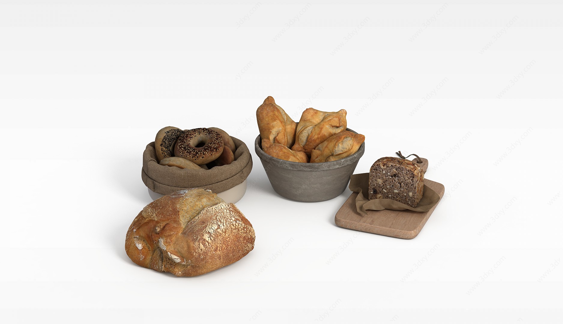 烤面包3D模型
