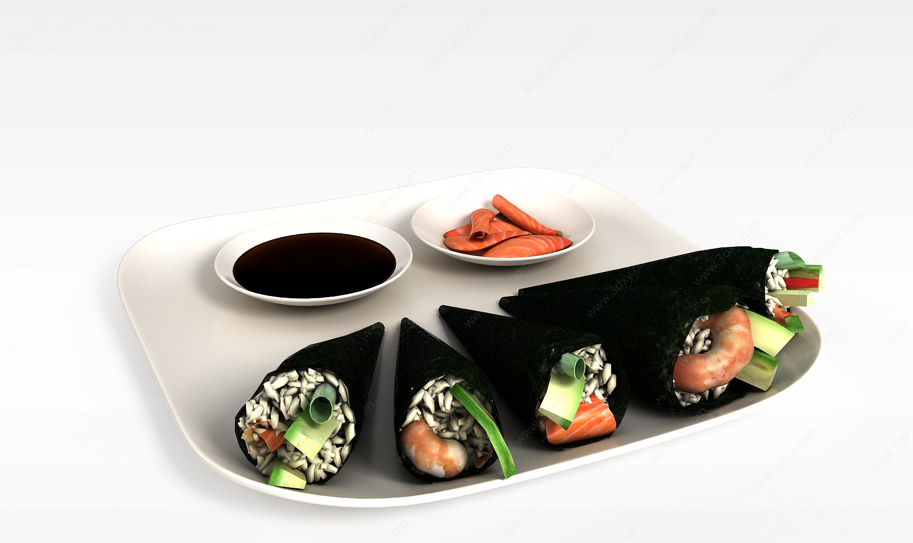 韩式寿司3D模型