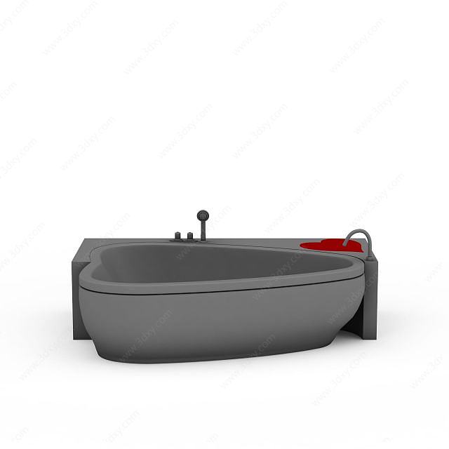 心形浴缸3D模型