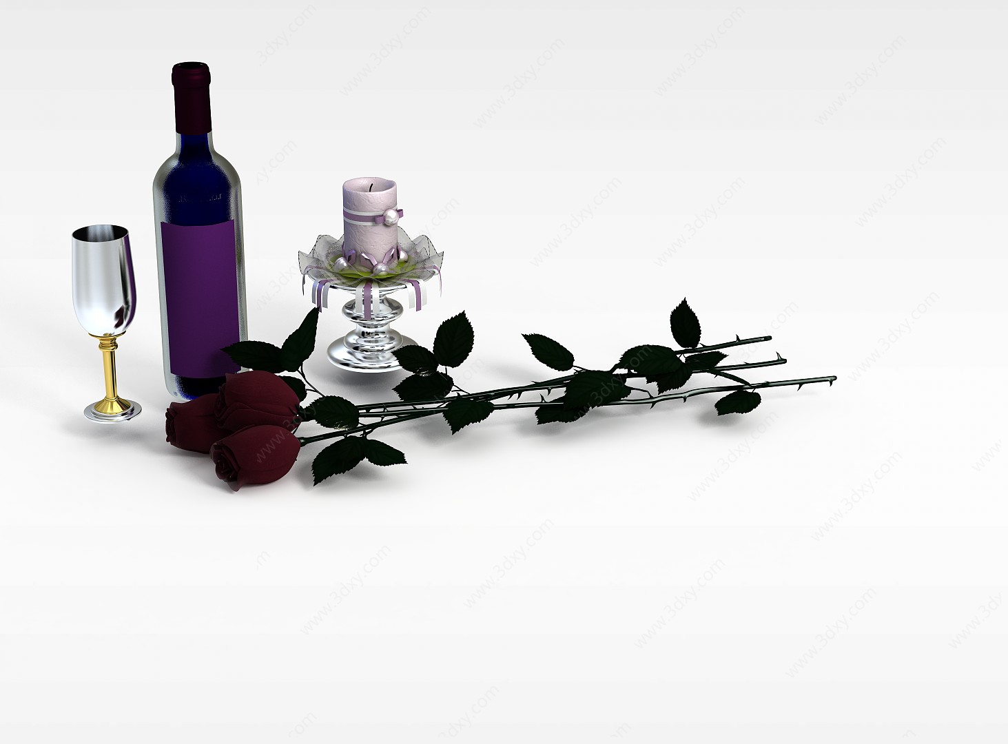 葡萄酒3D模型