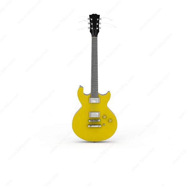 黄色吉他3D模型