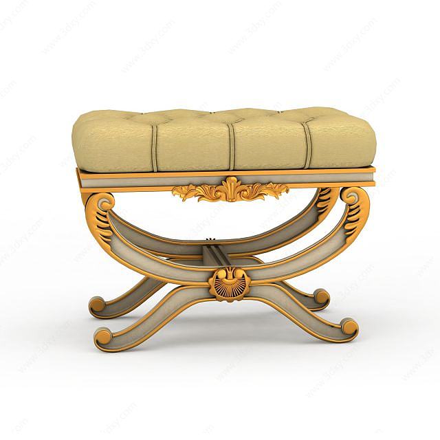 欧式沙发凳3D模型