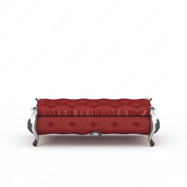 欧式沙发凳3D模型