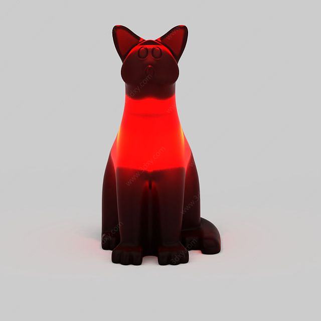 小猫台灯3D模型