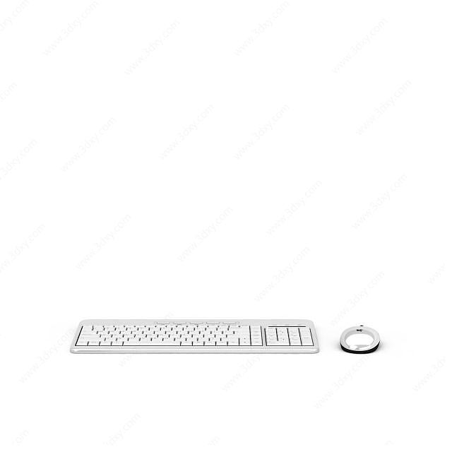 白色键盘3D模型