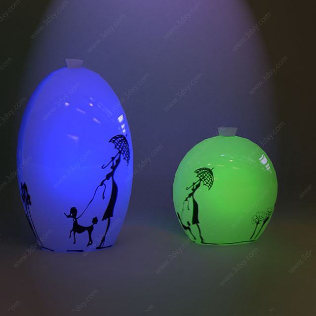 陶瓷花瓶灯3D模型