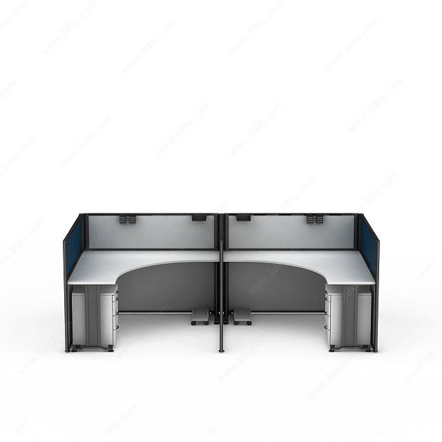 现代办公桌3D模型