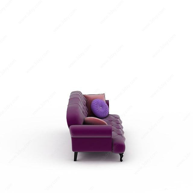 紫色沙发3D模型
