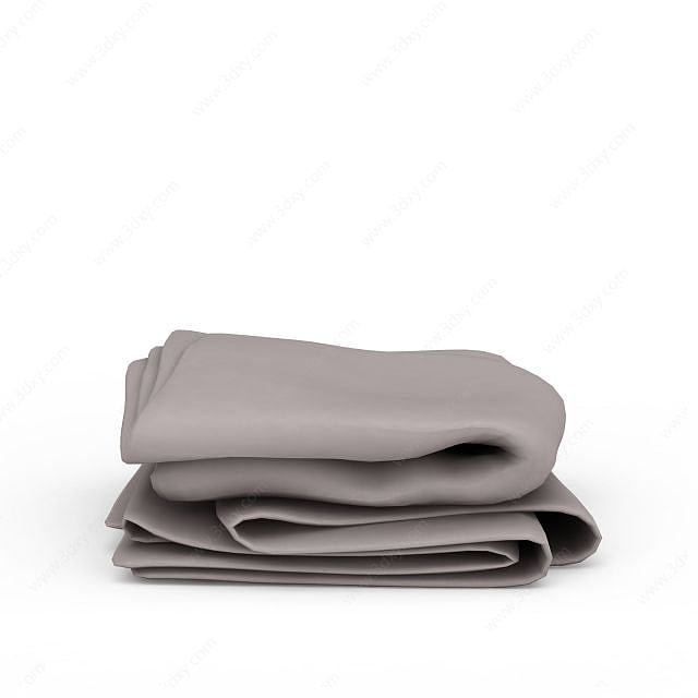 灰色毛巾3D模型