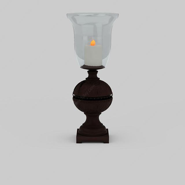 中式烛台灯3D模型
