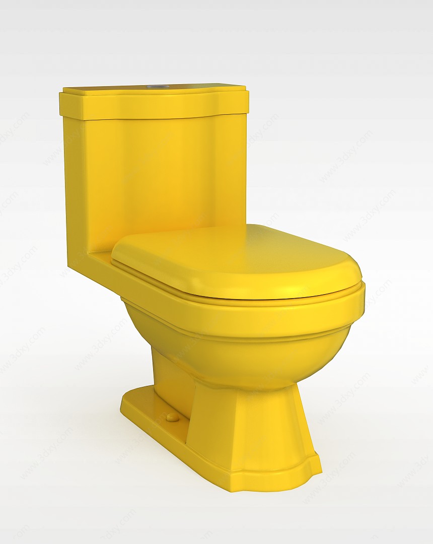 黄色马桶3D模型