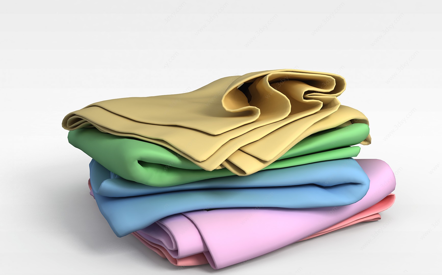 彩色毛巾3D模型