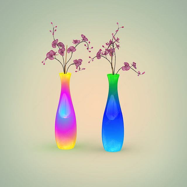 彩色花瓶灯3D模型