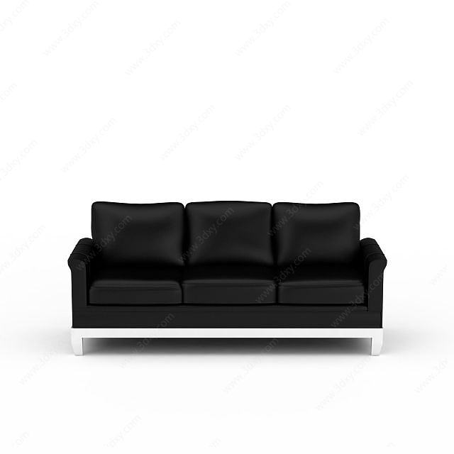 3d黑色皮沙发模型,黑色皮沙发3d模型下载