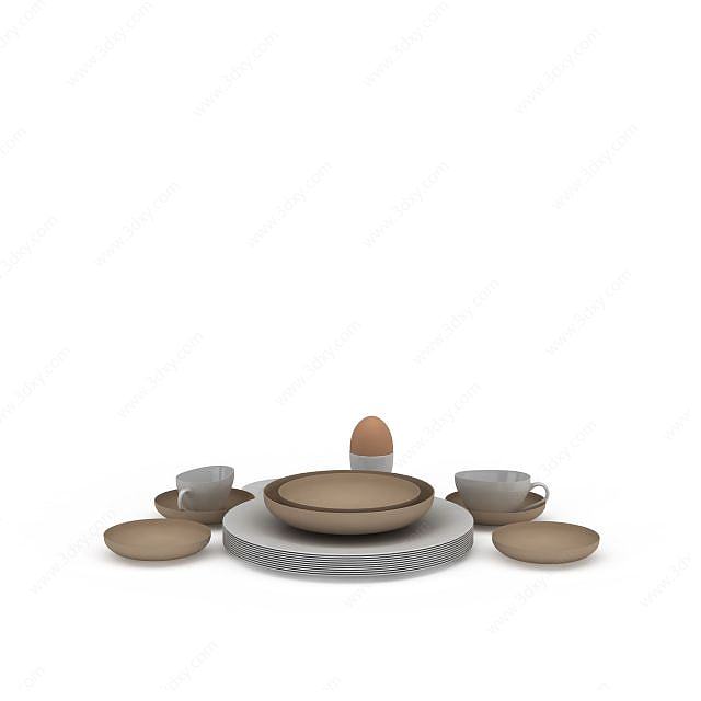 简约餐具3D模型