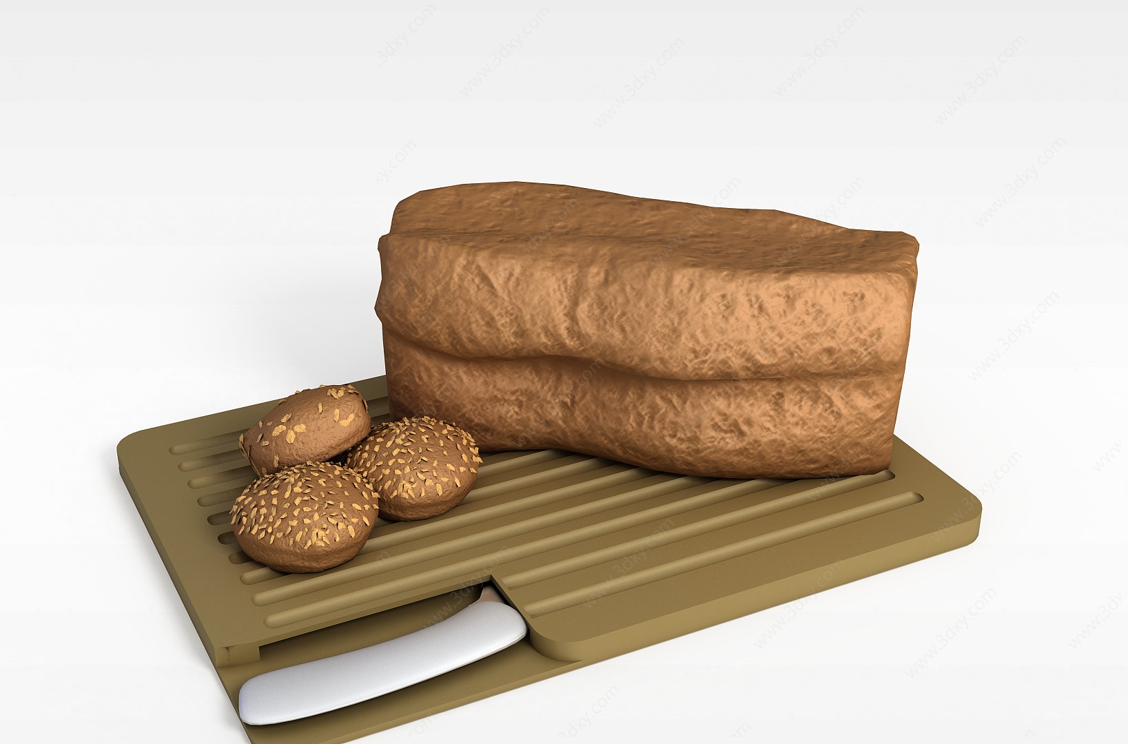 早餐面包3D模型