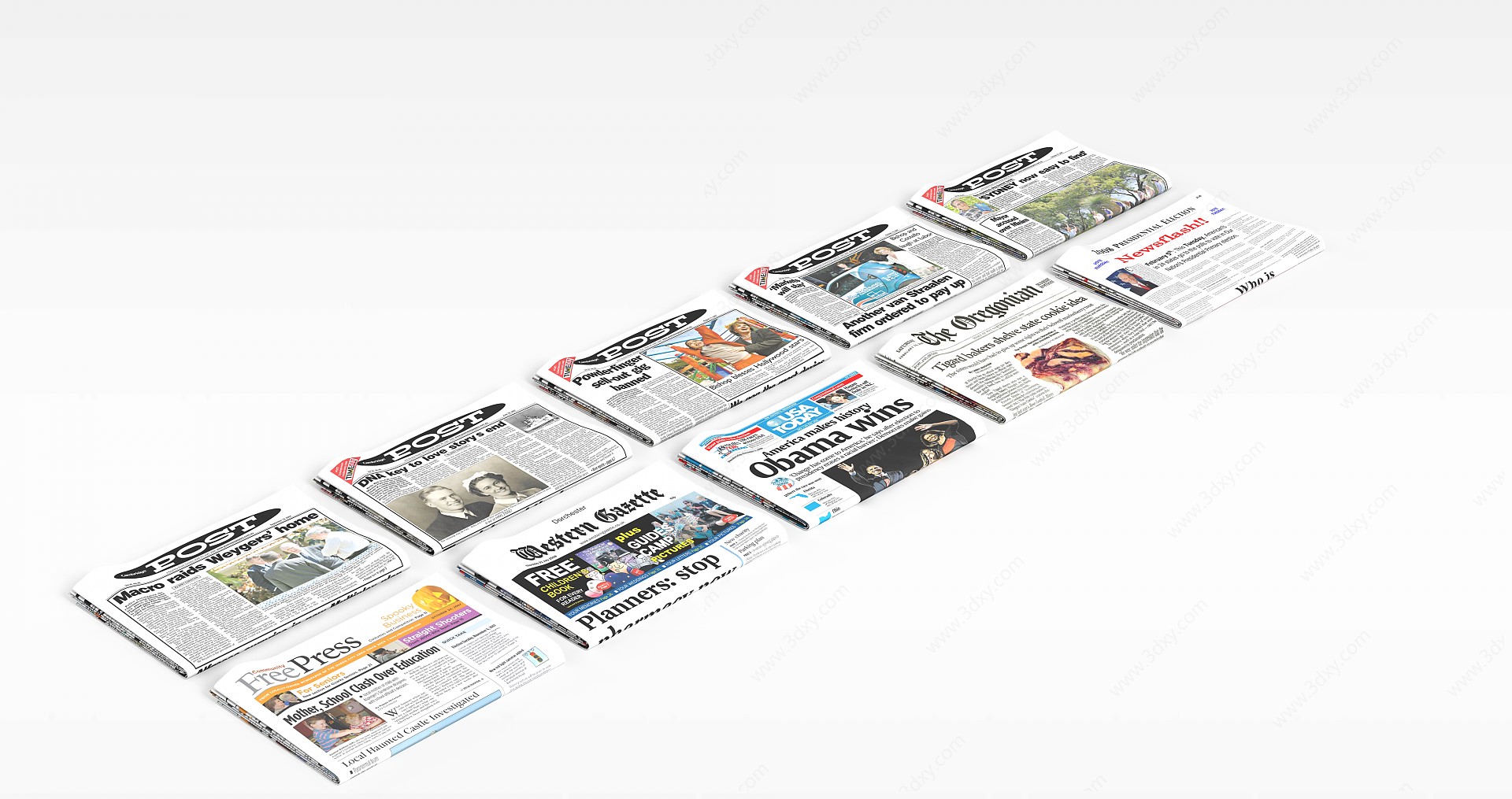 英文报纸3D模型