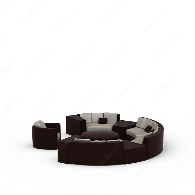 环形沙发3D模型